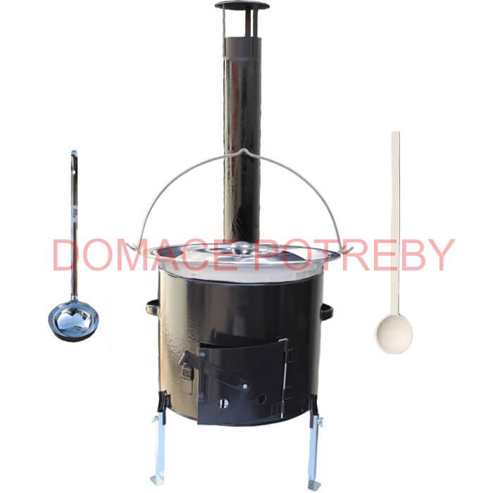 Antikorový kotlík 20 L (0,8 mm) + smaltovaná kotlina 42 cm + vareška a naberačka Easy party