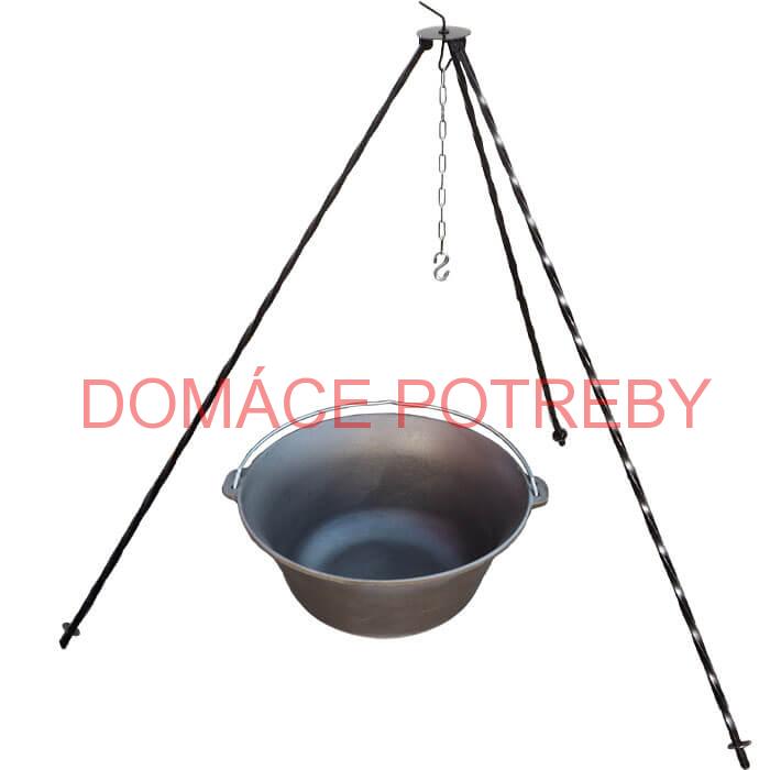 Liatinový kotlík 7,2 L + pokrievka + trojnožka 1,2 m