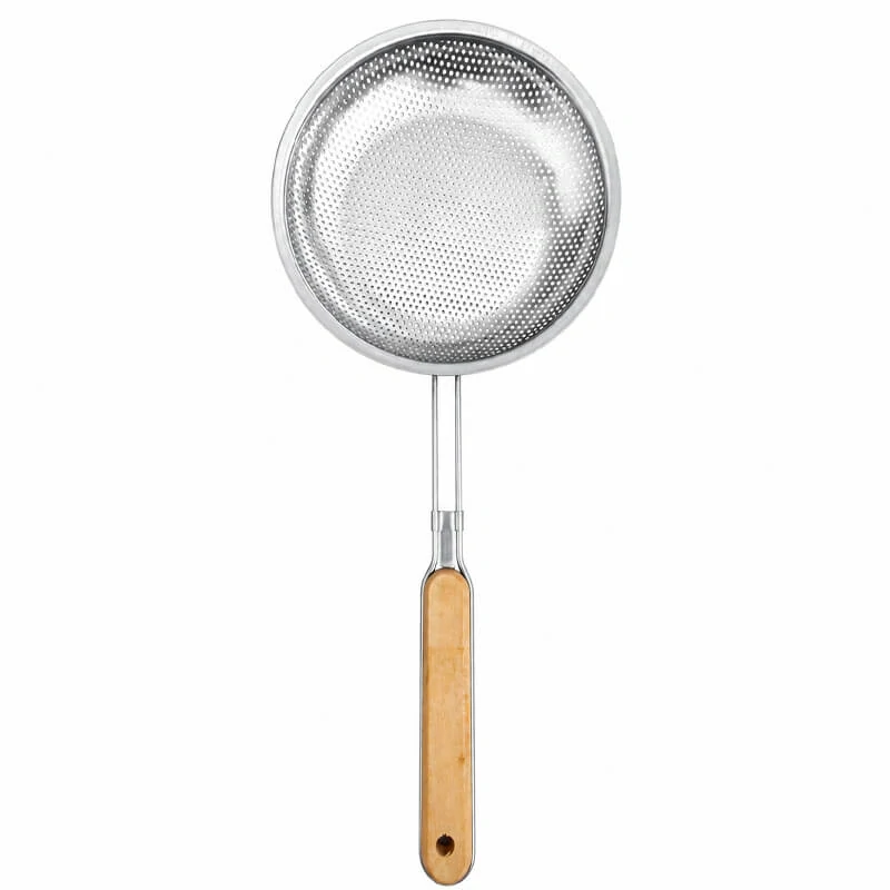 Hliníkové sitko 16 cm s drevenou rúčkou
