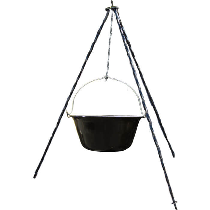 Smaltovaný kotlík 13 L + trojnožka 1,2 m