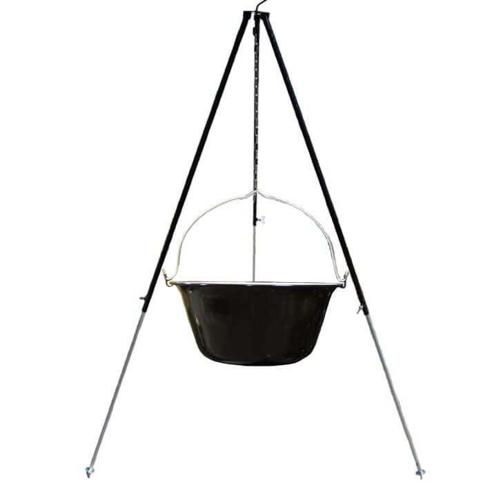 Smaltovaný kotlík 30 L + teleskopická trojnožka 1,7 m