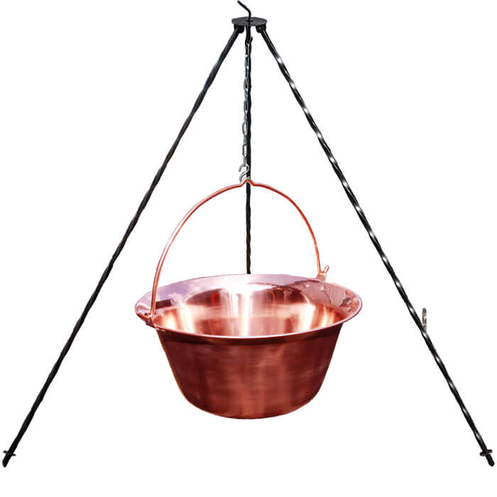 Medený kotlík 10 L (1,2 mm) + trojnožka 1,2 m