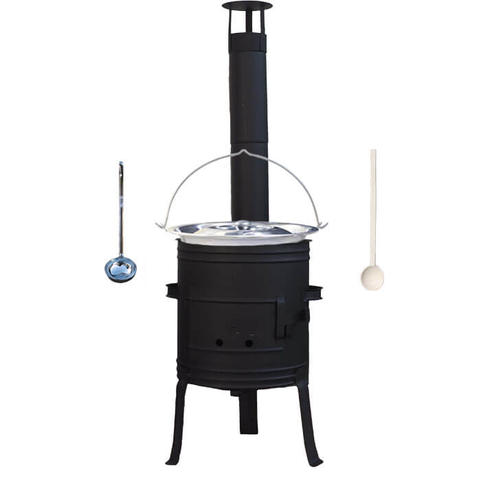 Nerezový kotlík 10 L (1,2 mm) INOX + žiaruvzdorná kotlina 33 cm PLUS 700
