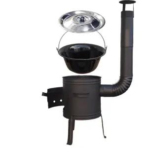 Smaltovaný kotlík 11 L BLACK + nerezová pokrievka INOX + žiaruvzdorná kotlina 33 cm Plus 700