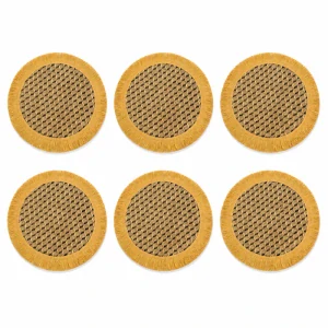 Prírodné podložky pod tanier so strapcami 37 cm, 6 ks