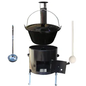Smaltovaný kotlík 8 L (1,2 mm) + smaltovaná kotlina 31 cm + vareška a naberačka Easy party
