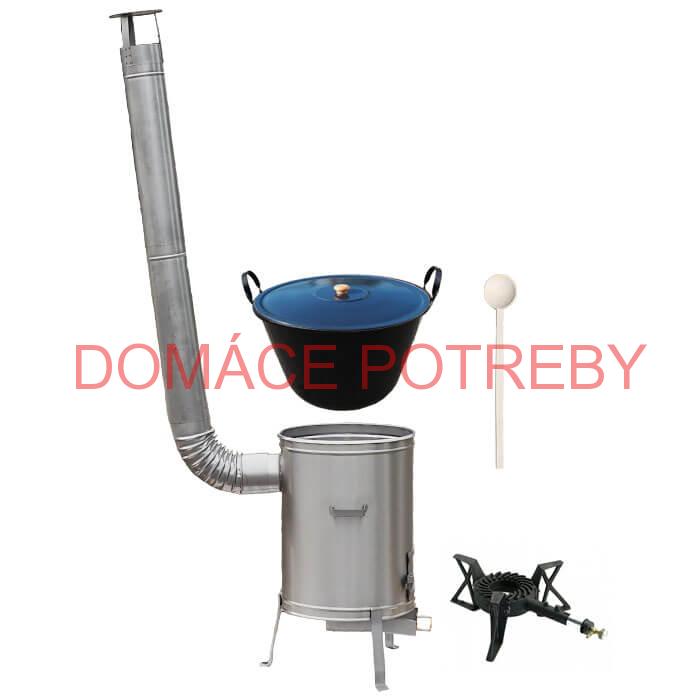 Zabíjačkový smaltovaný kotol 80 L + nerezová kotlina 56 cm + horák 7 kW