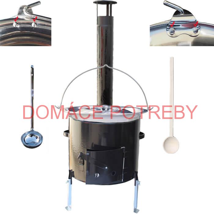 Smaltovaný kotlíkový set 42 cm + zosilnený nerezový kotlík 20 L