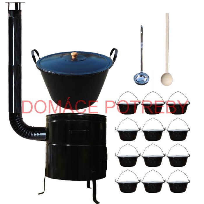 Smaltovaný kotol 60 L + servírovacie kotlíky (12 ks) BIG PARTY