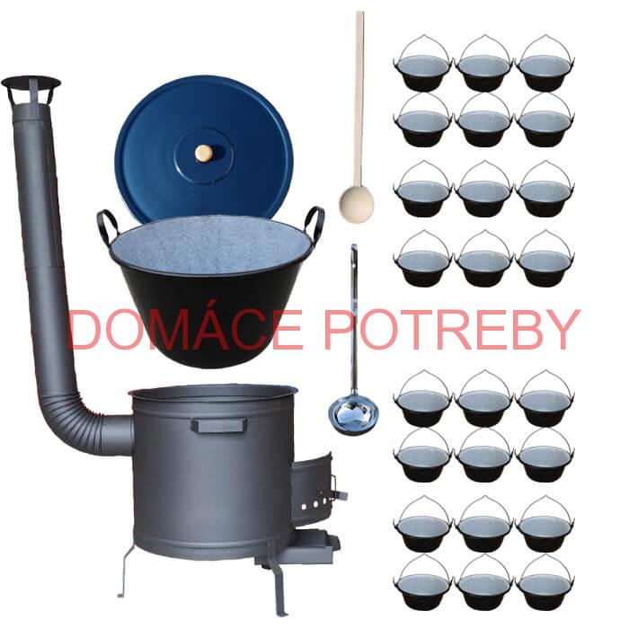 Smaltovaný kotol 80 L + servírovacie kotlíky (24 ks) PLUS 600 