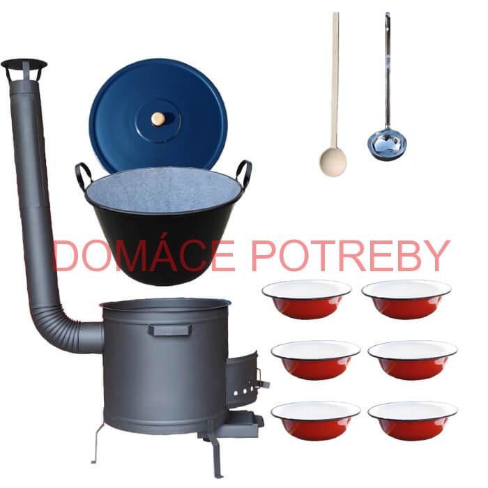Smaltovaný kotol 60 L + smaltované taniere PLUS 600
