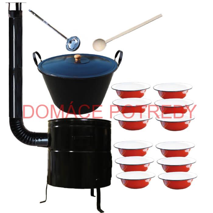 Smaltovaný kotol 80 L + smaltované taniere PLUS 600