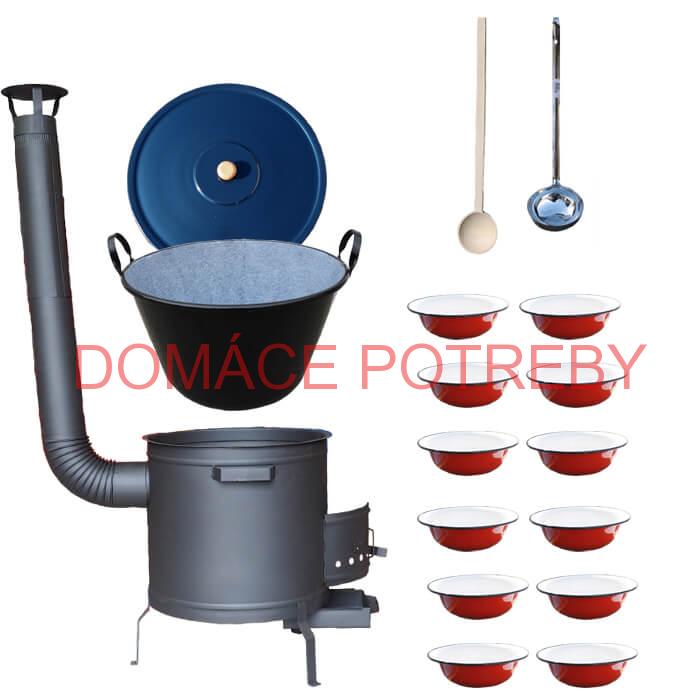 Smaltovaný kotol 80 L + žiaruvzdorná kotlina 60 cm PLUS 600