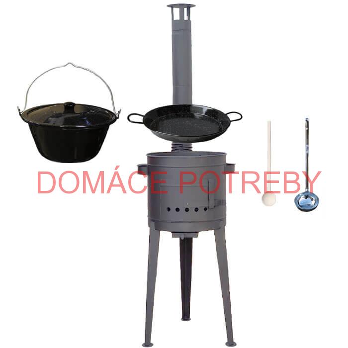 Smaltovaný kotlík 20 L (1,2 mm) + Paella smaltovaná panvica 46 cm  + žiaruvzdorná vysoká kotlina 42 PLUS 600