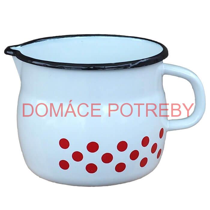 Smaltovaný hrnček s výlevkou 1,5 L baňatý - bodkovaný