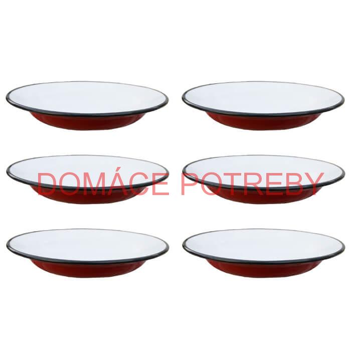 Súprava smaltovaných plytkých tanierov 22 cm 6 ks