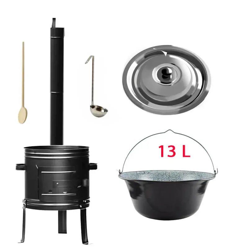 Smaltovaný kotlík 13 L + kovová kotlina 36 KOV