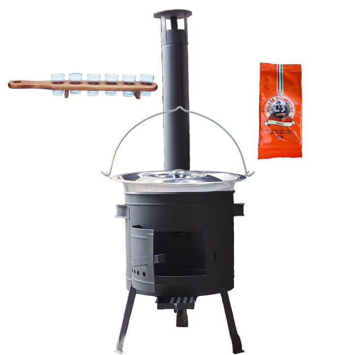 Nerezový kotlík 22 L (0,8 mm) + korenie + štamperlíky + nízka žiaruvzdorná kotlina (0,8 mm) 42 PLUS 600