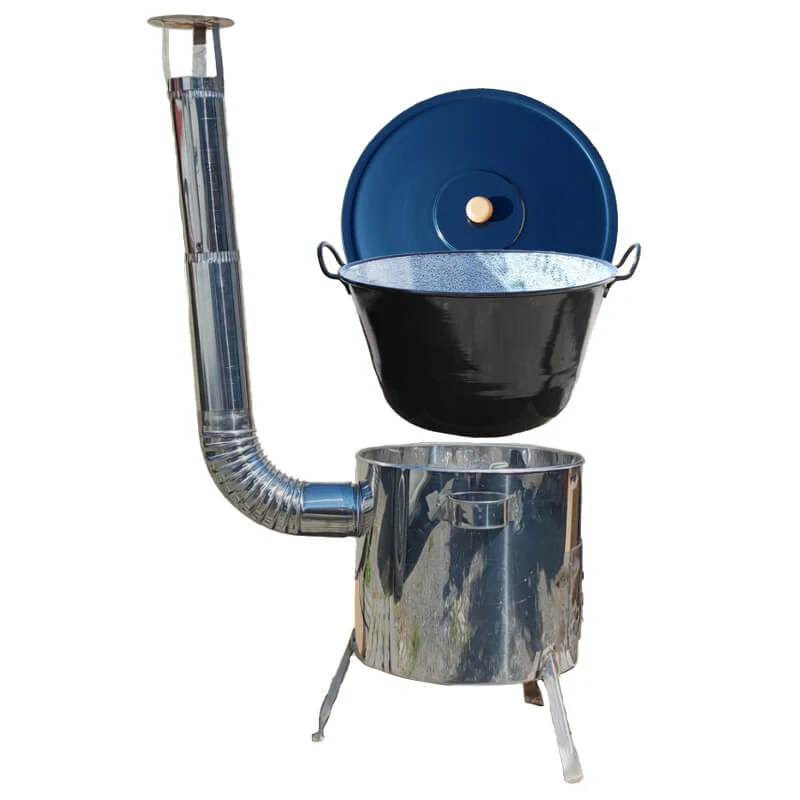 Smaltovaný kotol 70 L + nerezová kotlina 53 cm LUSTRO