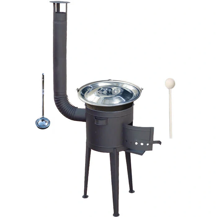 Nerezový kotlík 30 L (1,5 mm) + vysoká žiaruvzdorná kotlina (2,0 mm) HODO 47 cm PLUS 600 + vareška + naberačka