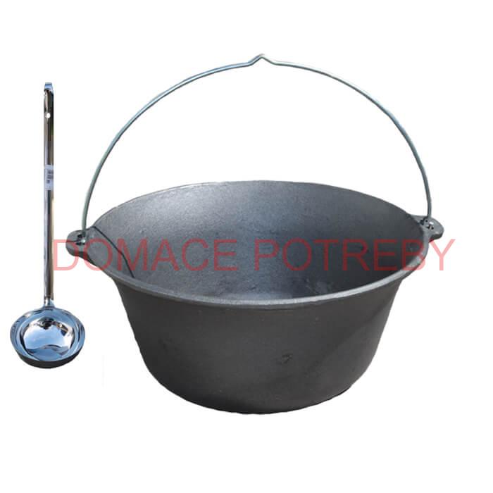 Liatinový kotlík 7,2 L + antikórová naberačka