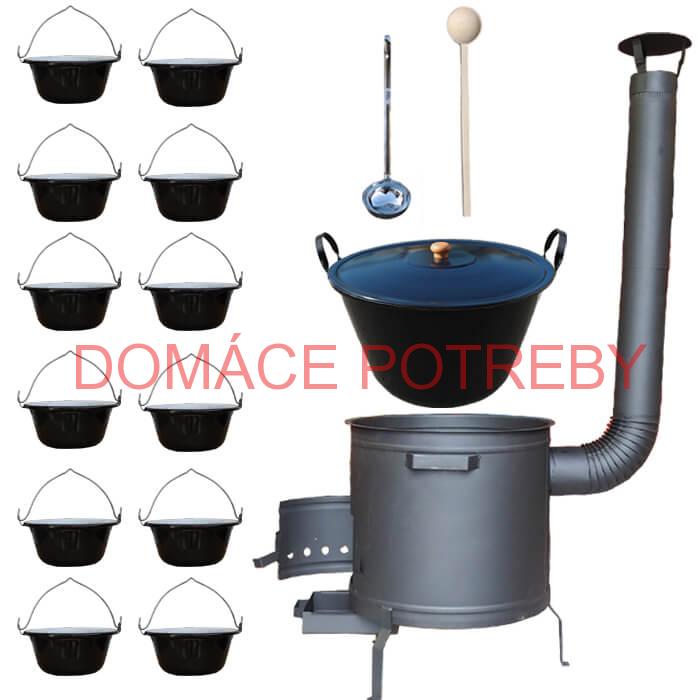 Smaltovaný kotol 60 L + servírovacie kotlíky (12 ks)PLUS 600