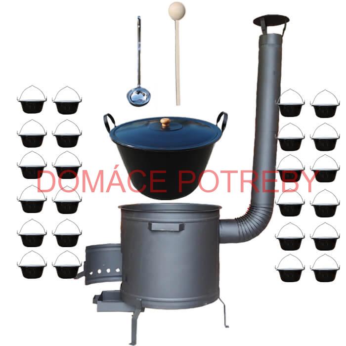 Smaltovaný kotol 80 L + servírovacie kotlíky (24 ks) PLUS 600 