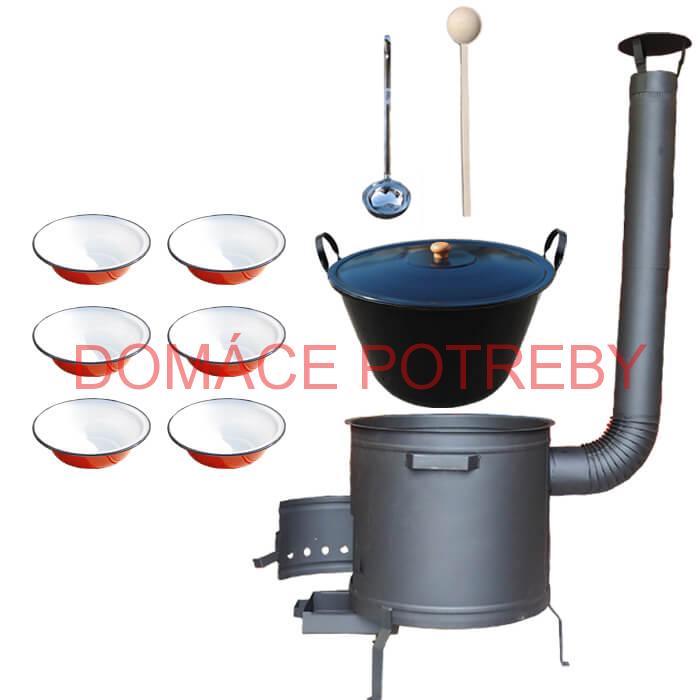 Smaltovaný kotol 60 L + smaltované taniere PLUS 600