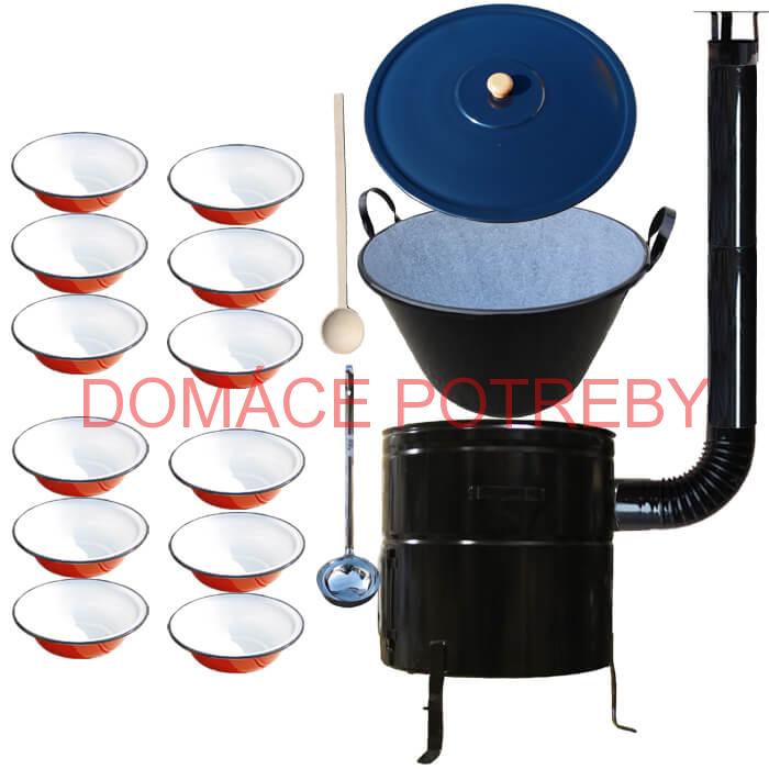 Smaltovaný kotol 80 L + smaltované taniere PLUS 600