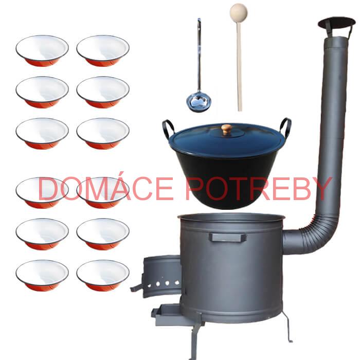 Smaltovaný kotol 80 L + žiaruvzdorná kotlina 60 cm PLUS 600