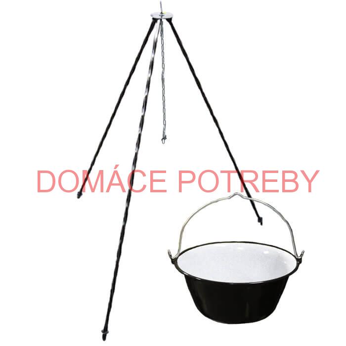 Smaltovaný kotlík 4 L + trojnožka 1 m
