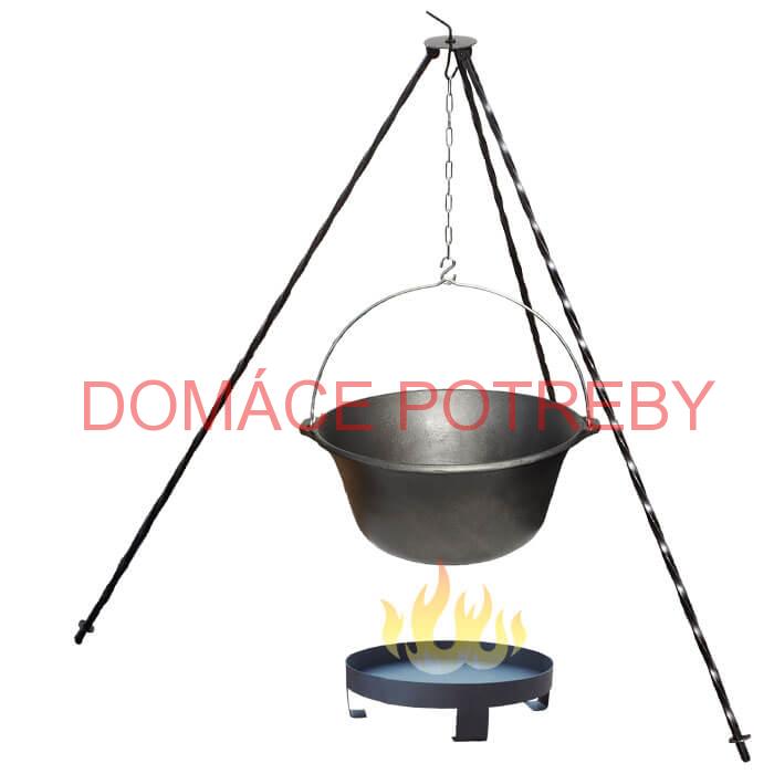Liatinový kotlík 16 L + trojnožka 1,2 m + ohnisko 36 cm