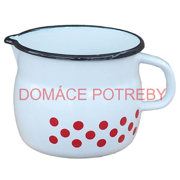 Smaltovaný hrnček s výlevkou 1,5 L baňatý - bodkovaný