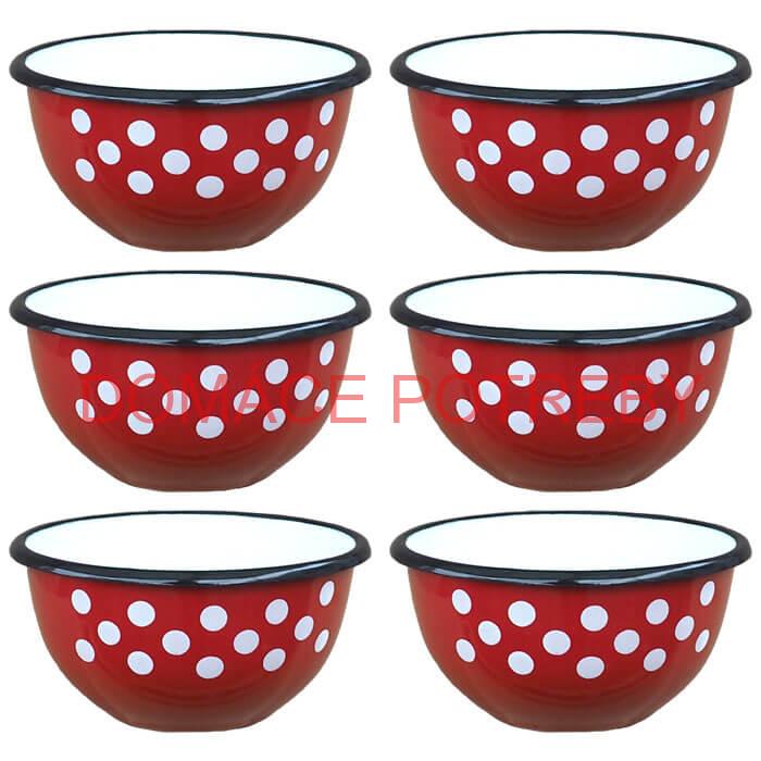Súprava smaltovaných misiek 14 cm 6 ks