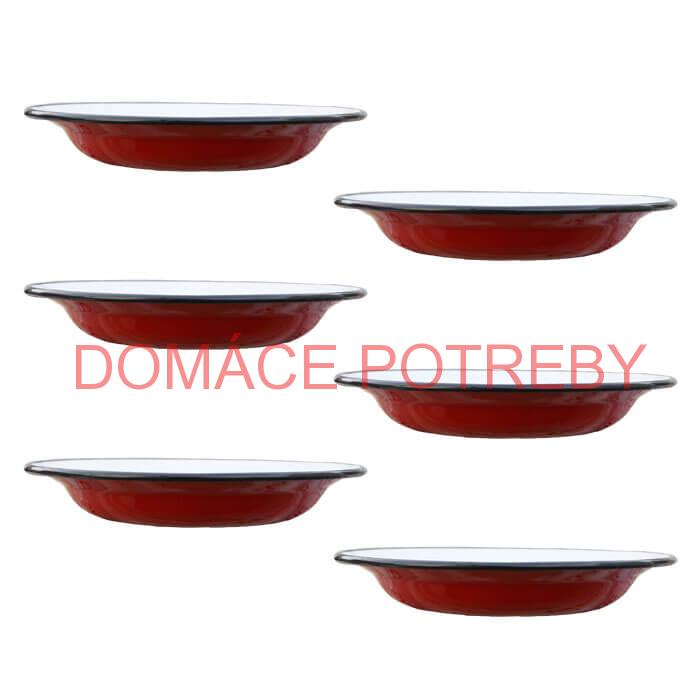 Súprava smaltovaných plytkých tanierov 22 cm 6 ks