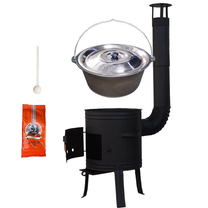 Liatinový kotlík 10,8 L + kotlina 33 cm (1 mm) + žiaruvzdorná farba Plus 700
