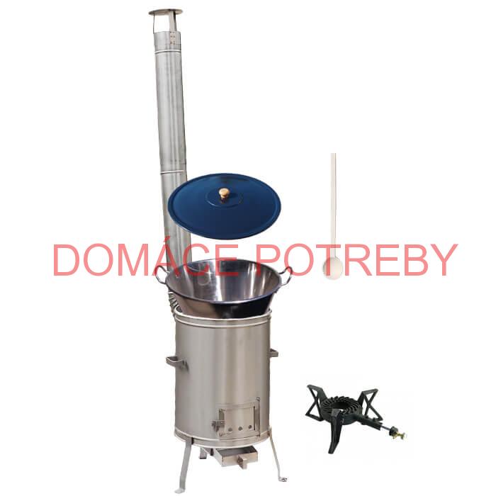 Zabíjačkový nerezový kotol 70 L + nerezová kotlina 56 cm + horák 7 kW