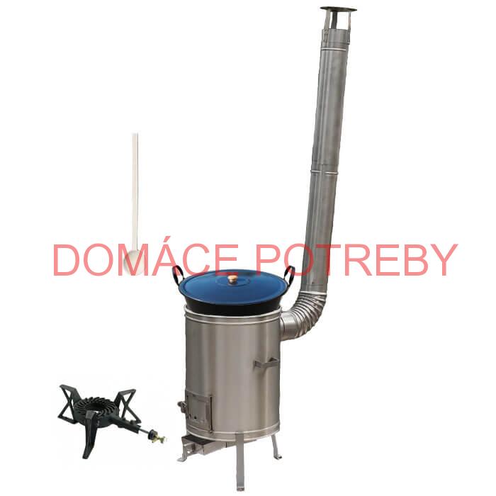 Zabíjačkový smaltovaný kotol 80 L + nerezová kotlina 56 cm + horák 7 kW