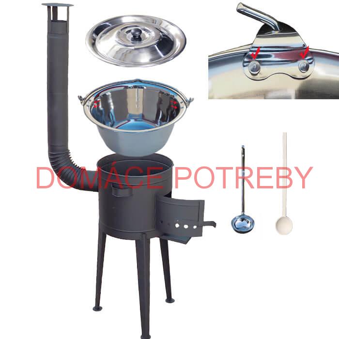 Kotlíkový gulášový set 36 PLUS 600 + nerezový kotlík 15 L (0,8 mm)