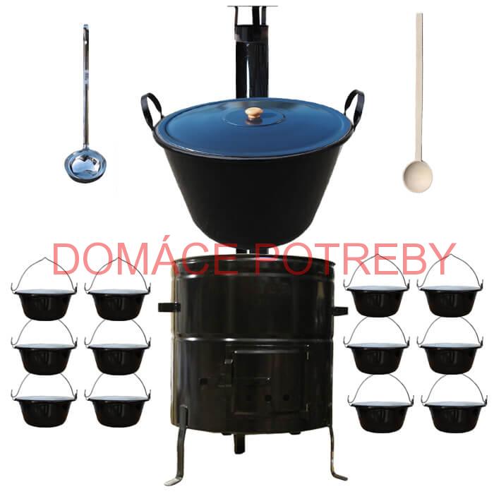 Smaltovaný kotol 70 L + servírovacie kotlíky (12 ks) BIG PARTY