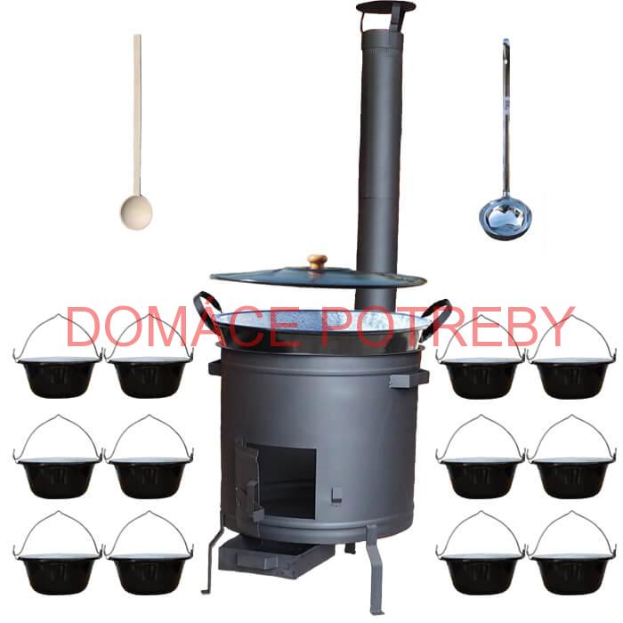 Smaltovaný kotol 60 L + servírovacie kotlíky (12 ks)PLUS 600