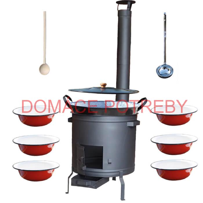 Smaltovaný kotol 50 L + smaltované taniere PLUS 600