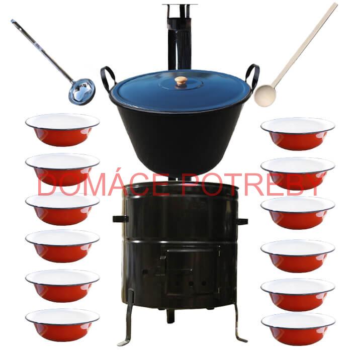 Smaltovaný kotol 80 L + smaltované taniere PLUS 600