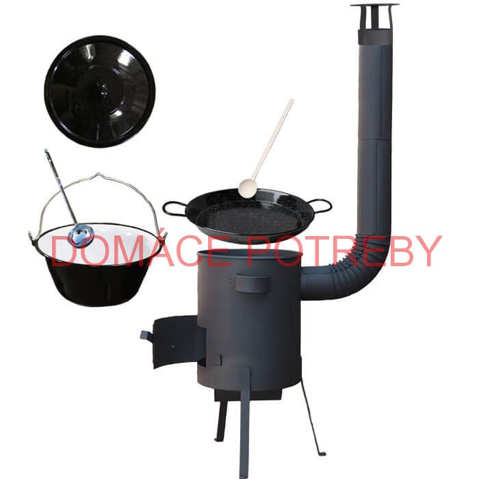 Smaltovaný kotlík 20 L + Paella smaltovaná panvica 46 cm + žiaruvzdorná kotlina 42 PLUS 600 4 MM