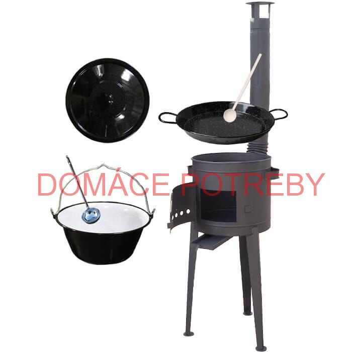 Smaltovaný kotlík 20 L (1,2 mm) + Paella smaltovaná panvica 46 cm  + žiaruvzdorná vysoká kotlina 42 PLUS 600