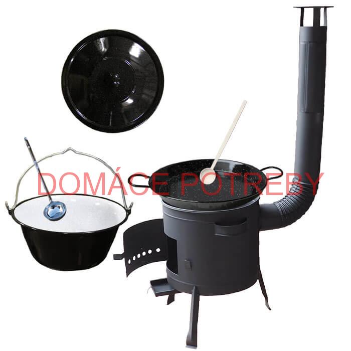 Smaltovaný kotlík 16 L + Paella smaltovaná panvica 42 cm + žiaruvzdorná nízka kotlina 39 PLUS 600