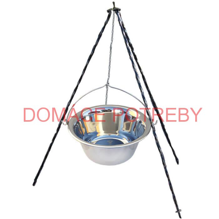 Nerezový kotlík (INOX 0,8 mm) 14 L + trojnožka 1,2 m