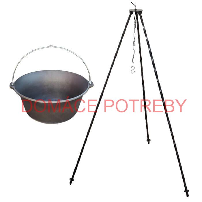 Liatinový kotlík 7,2 L + trojnožka 1,2 m