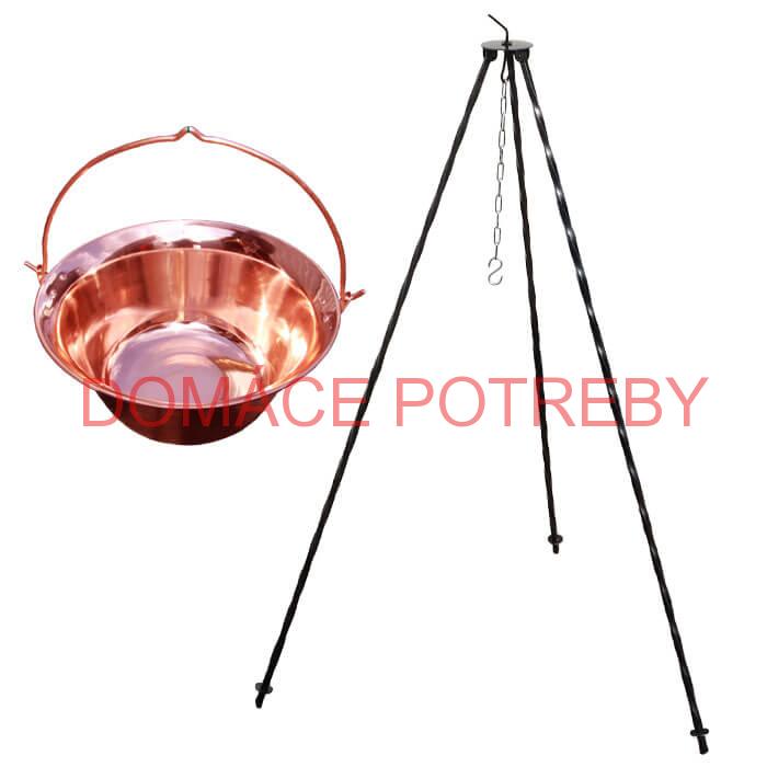 Medený kotlík 10 L (1,2 mm) + trojnožka 1,2 m