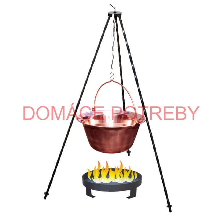 Medený kotlík 10 L (1,2 mm) + trojnožka 1,2 m + ohnisko 36 cm